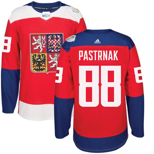 Team Czech Republic #88 David Pastrnak Red 2016 World Cup Stitched NHL Jersey